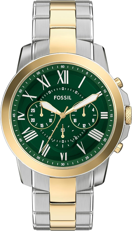 HOTFossil Men's Watch, Grant Quartz Stainless Steel Chronograph Watch for Men