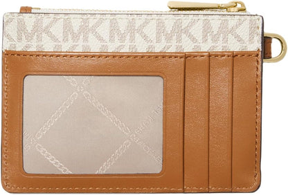 HOTMichael Kors Jet Set Small Coin Purse, Gold-Tone Hardware/Vanilla
