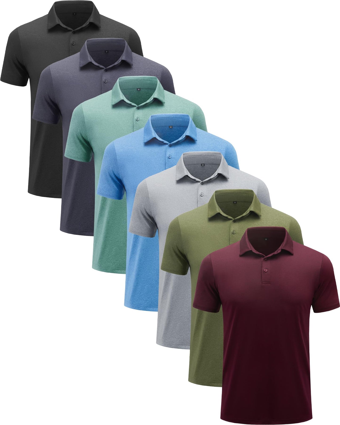 HOTBALENNZ Polo Shirts for Men Short Sleeve Mens Golf Polo Quick Dry | Summer Moisture Wicking Golf Shirt Sweat Resistant, Collared Athletic Casual Work Basic, Multi Scene Sports & Office Apparel