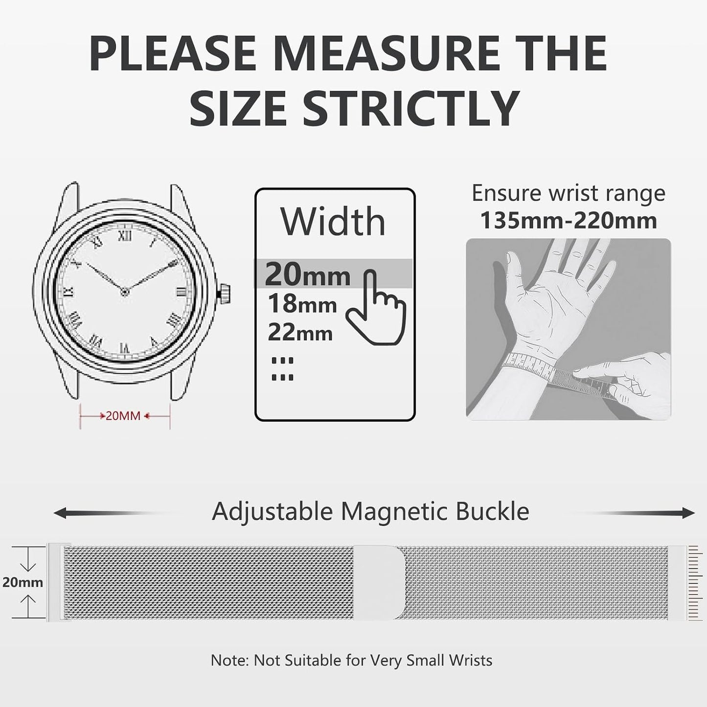 HOTGEAK 18mm 20mm 22mm Metal Watch Band Compatible with Garmin Vivoactive 5 Watch Bands, Vivoactive 6/3/Venu 3S/2S, Quick Release Stainless Steel Milanese Loop Mesh Strap for Venu 3/Venu 2 Men Women