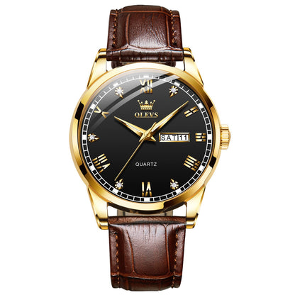 HOTOLEVS Men's Simple Watch with Day and Date, Stainless Steel Analog Quartz Watches for Men, Classic Luminous Hands Men's Dress Watches, Black/White/Blue Dial