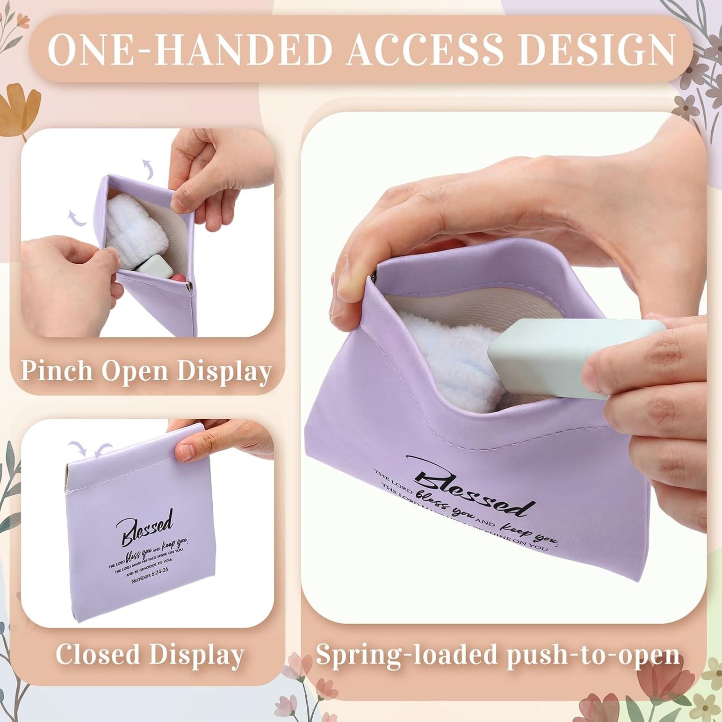 HOTTallew 24 Pcs Christian Mother's Day Gifts for Women Bulk Religious Coin Purse Faith Mini Leather Squeeze Coin Pouches Bible Verse Gifts Church Party Favors Scripture Small Makeup Bags for Mom Travel