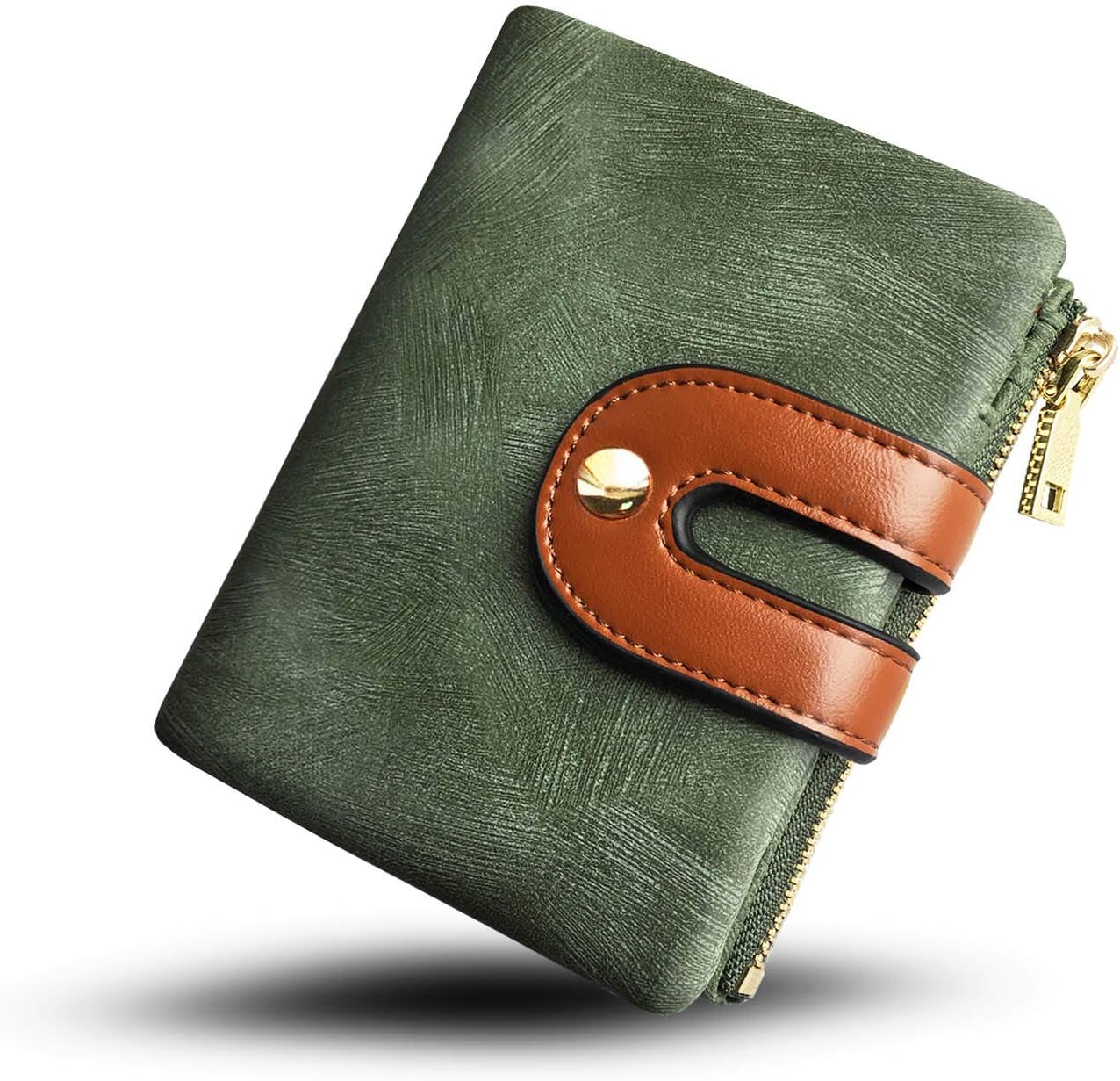 HOTYOTOO Womens Wallets Bifold Leather Small Wallets for Women Mini Rfid Thin(green)
