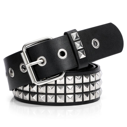HOTXZQTIVE Studded Belt Metal Punk Rock Rivet Belts for Women/Men Punk Leather Belt Gothic Belt Accessories for Jeans Pants