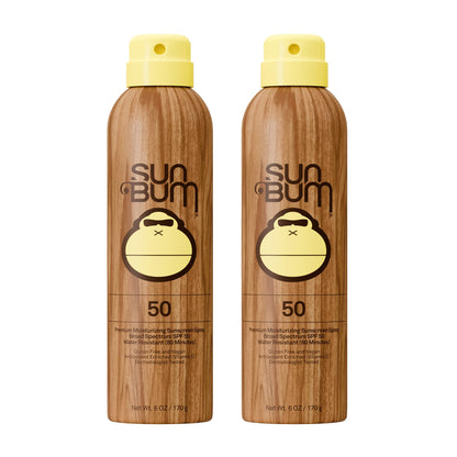 HOTSun Bum Original SPF 50 Sunscreen Body Spray - Broad Spectrum Moisturizing Sunscreen with Vitamin E - Hawaii 104 Act Compliant (Made without Octinoxate & Oxybenzone) - 6 oz
