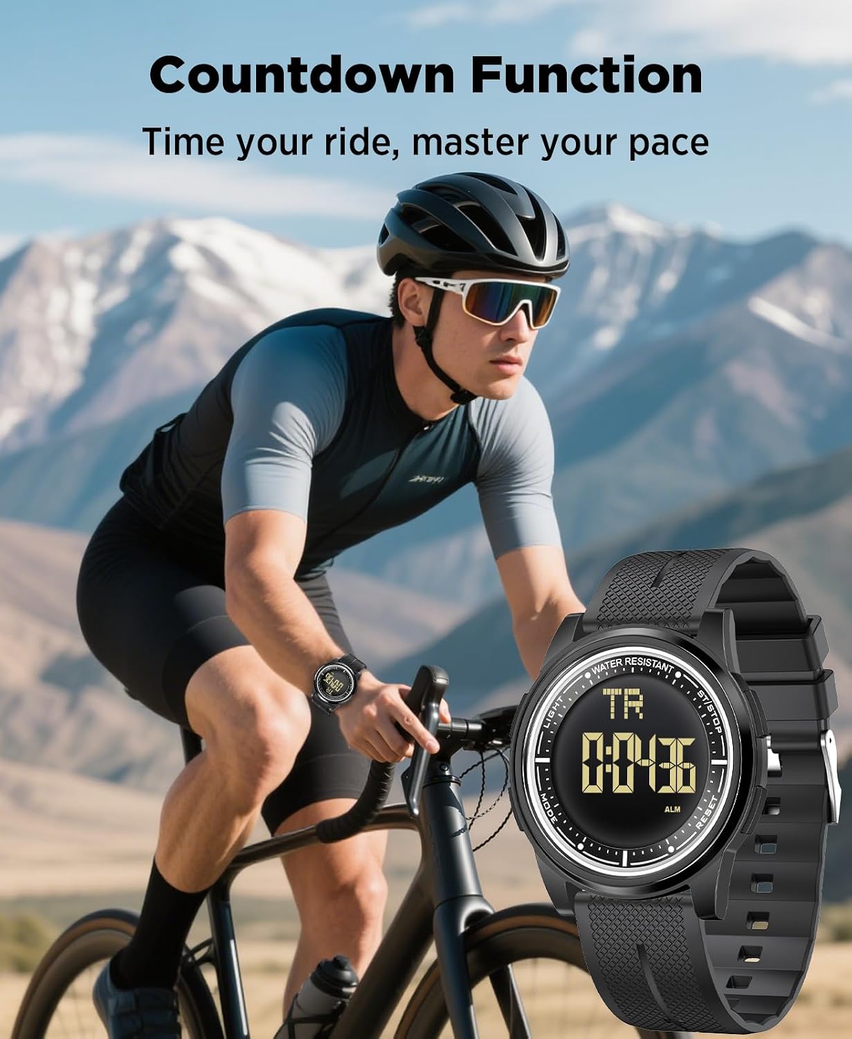 HOTBeeasy Digital Watch for Men Women, 50M Waterproof, Ultra-Thin & Lightweight, 44mm Silicone Sports Watch with Alarm, Stopwatch, Countdown, Ideal for Gym, Running, School, Daily Wear