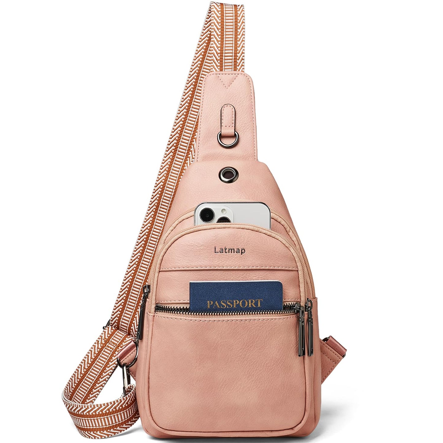 HOTLATMAP 7L Sling Bag For Women Faux Leather Anti Theft Small Casual Daypack Backpack Fanny Pack Crossbody Chest Bags Purse Waterproof Brown