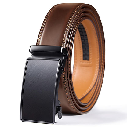 HOTVATAN Men's Belt Leather Ratchet Belt for Men Dress Casual Every Day with Adjustable Buckle, Trim to Fit