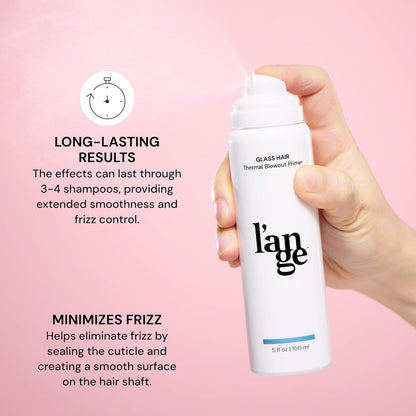 HOTL'ANGE HAIR Glass Hair Heat Protectant Spray | Anti-Frizz Blow Dry Mist | Long Lasting Hold & Shine | Humidity Protection | Thermal Heat Protection Spray | Lightweight Blow Out Primer, 5 fl oz Bottle
