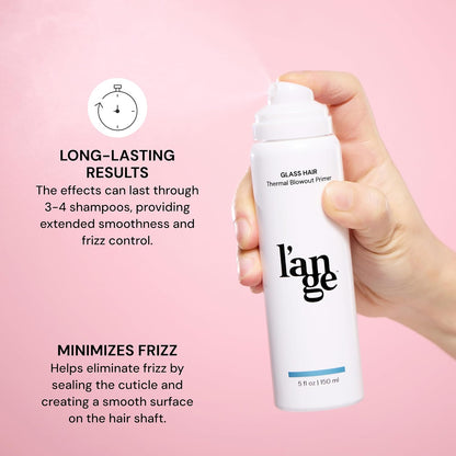 HOTL'ANGE HAIR Glass Hair Heat Protectant Spray | Anti-Frizz Blow Dry Mist | Long Lasting Hold & Shine | Humidity Protection | Thermal Heat Protection Spray | Lightweight Blow Out Primer, 5 fl oz Bottle