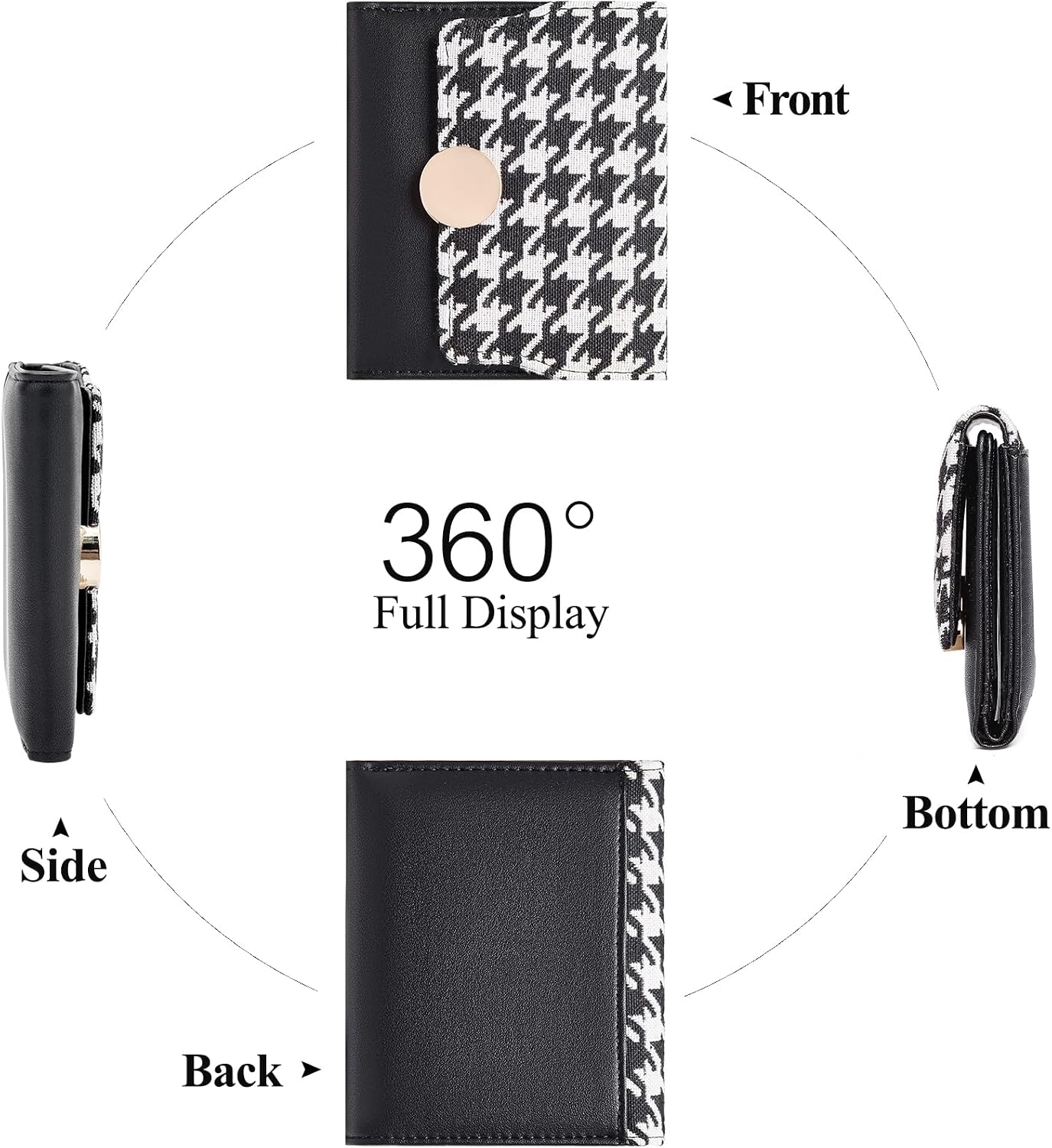 HOTFOXLOVER Small Wallet for Women RFID Blocking Credit Card Case Tri-fold Women's Wallet