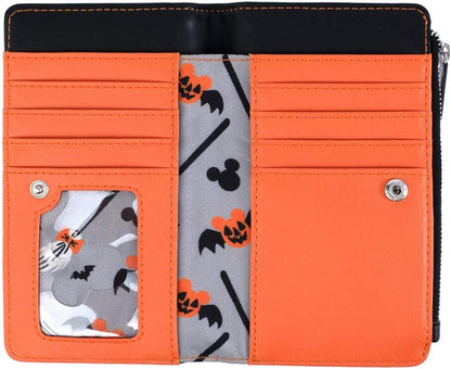 HOTLoungefly Disney Mickey and Minnie Mouse All Over Print Halloween Flap Wallet