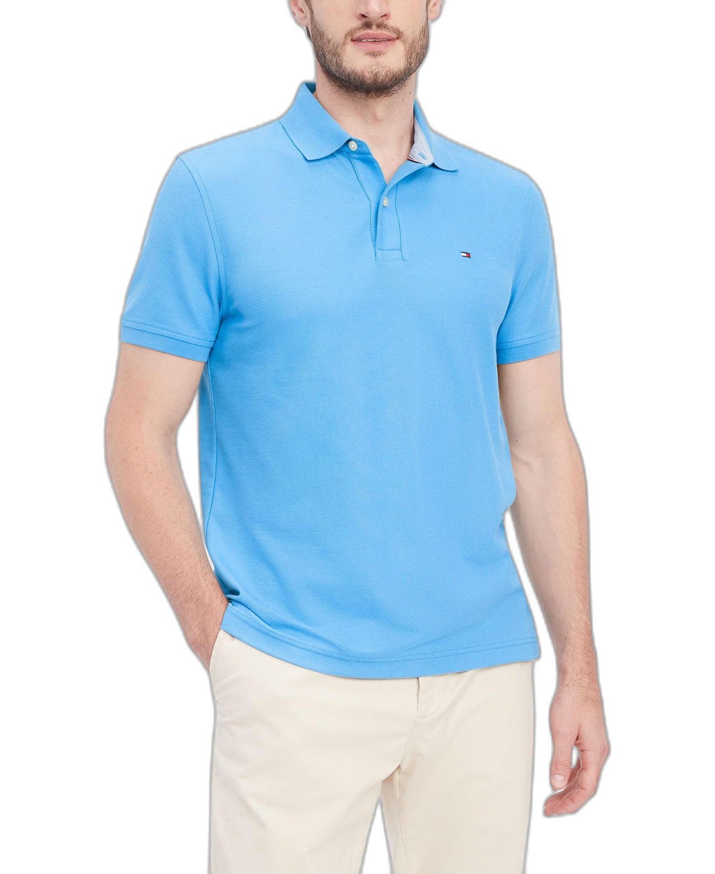 HOTTommy Hilfiger Men's Short Sleeve Moisture Wicking Stretch Polo Shirt With Quick Dry + Uv Protection