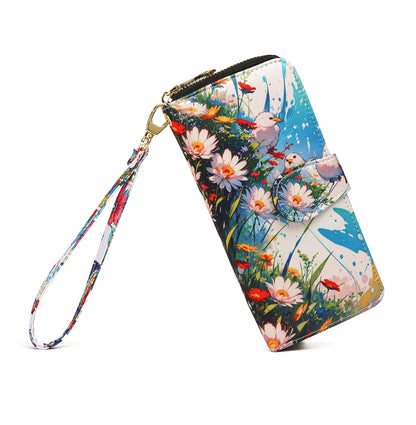 HOTWomen Wallet Card RFID For Womens Holder Blocking Credit Small Zipper Purse Pocket Bifold Slim Coin ID Ladies Wristlet Clutch Large Capacity Window Case Travel Zip Women's