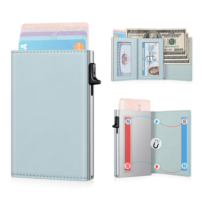 HOTSmall Wallet Women RFID Blocking Slim Card Wallet - Compact Credit Card Holder for 9-12 Cards with Cash Slot & Clear ID Window, Birthday Gifts for Women