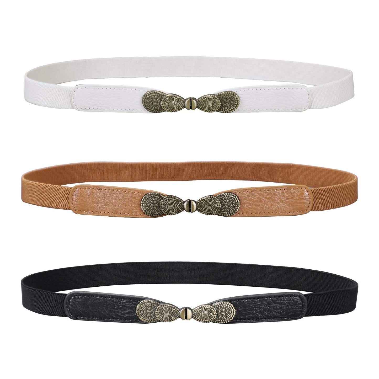 HOTJASGOOD Women Skinny Elastic Stretch Belt for Dresses Retro Ladies Waist Vintage Thin Belt