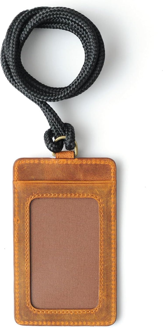 HOTHandmade Leather Card Holder Wallet, Leather Minimalist Wallet with ID Card Holder, Slim Bifold ID Wallet