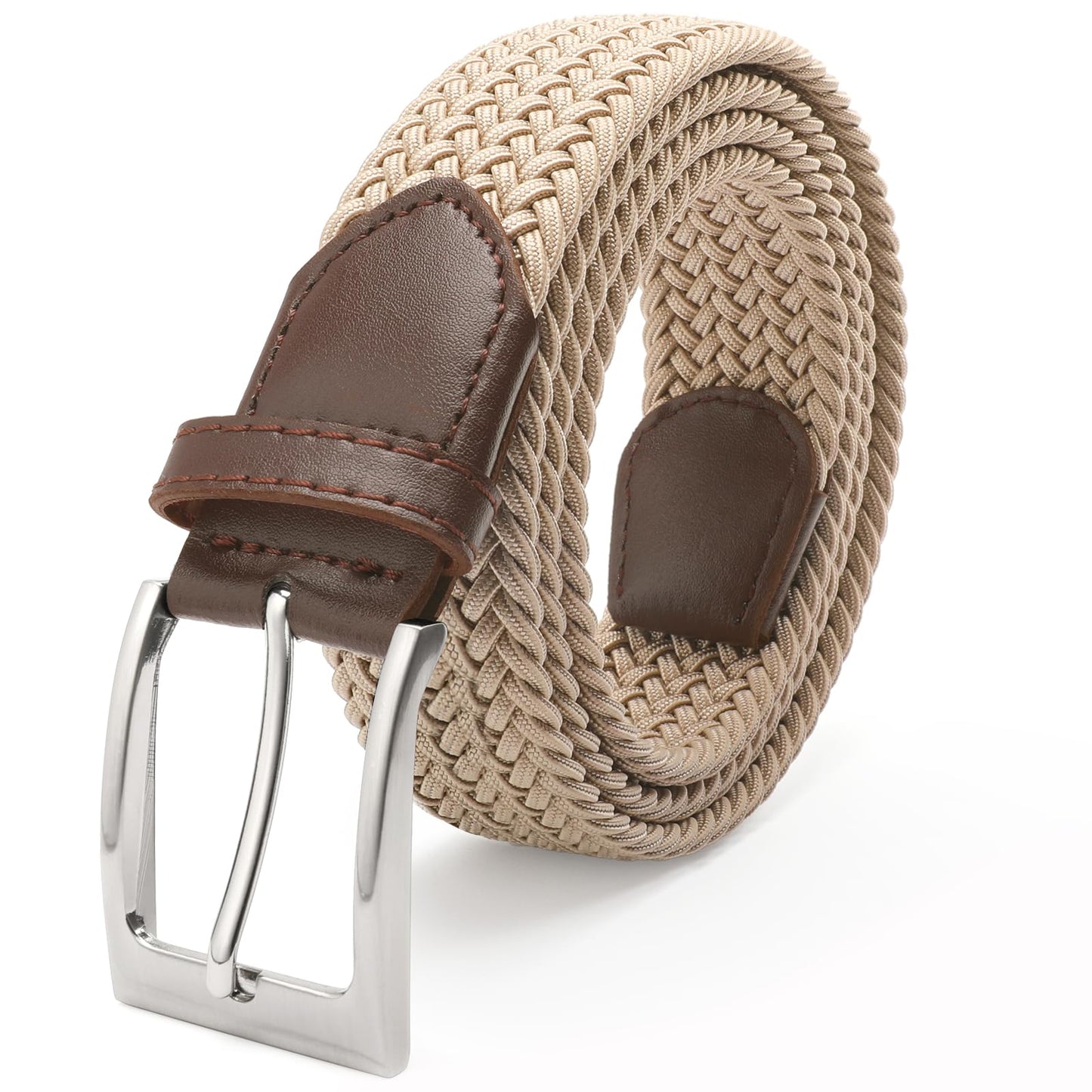 HOTFAIRWIN Men's Golf Belt, Stretch Braided Elastic Woven Casual Jeans Belts 1 3/8" Nylon Web Work Belts for Men