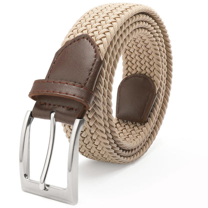 HOTFAIRWIN Men's Golf Belt, Stretch Braided Elastic Woven Casual Jeans Belts 1 3/8" Nylon Web Work Belts for Men