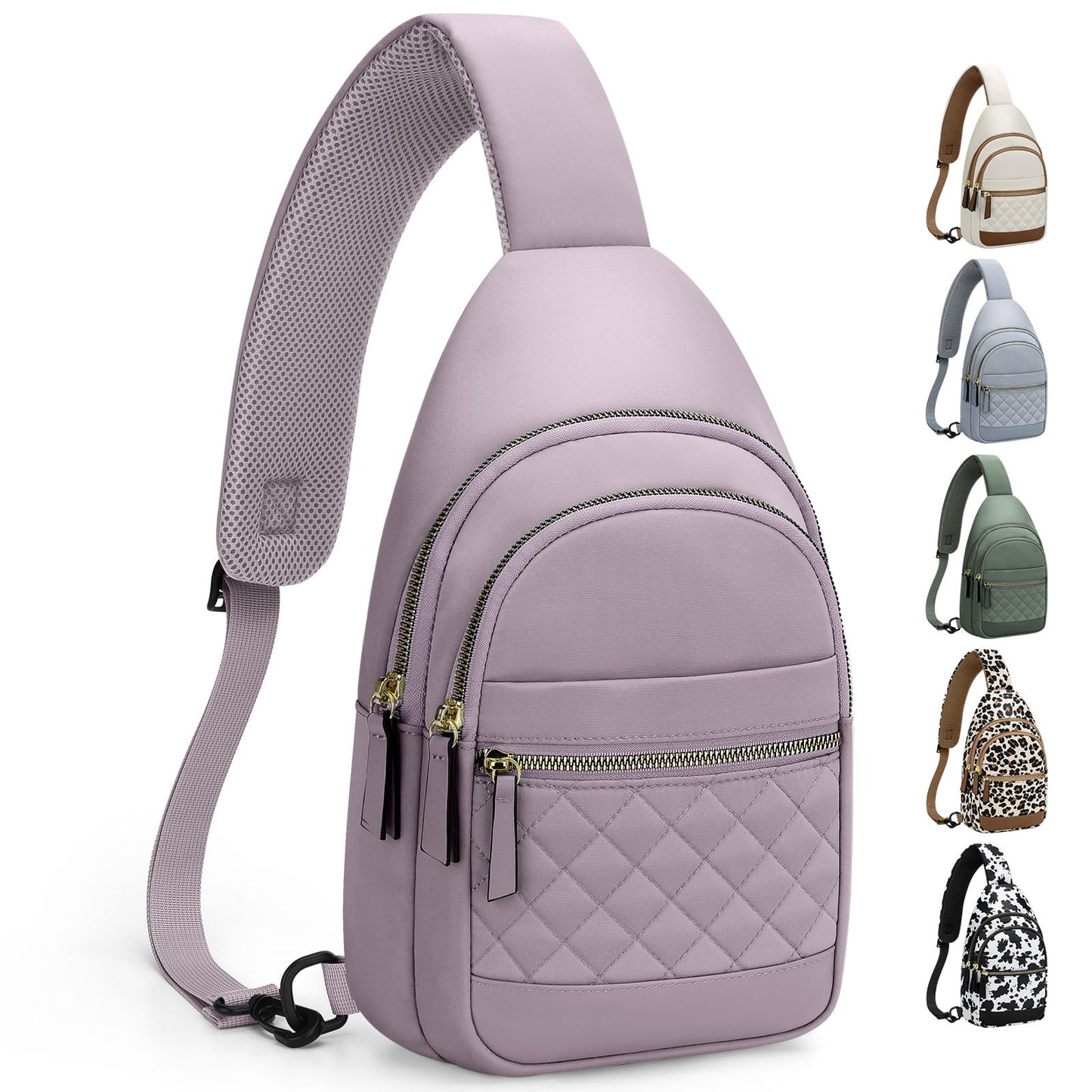 HOTCapolo Sling Bag for Women Men Waterproof Crossbody Bags for Women Trendy Casual Fanny Pack with Convertible Shoulder Strap Chest Bag for Travel Hiking(Beige, Medium)