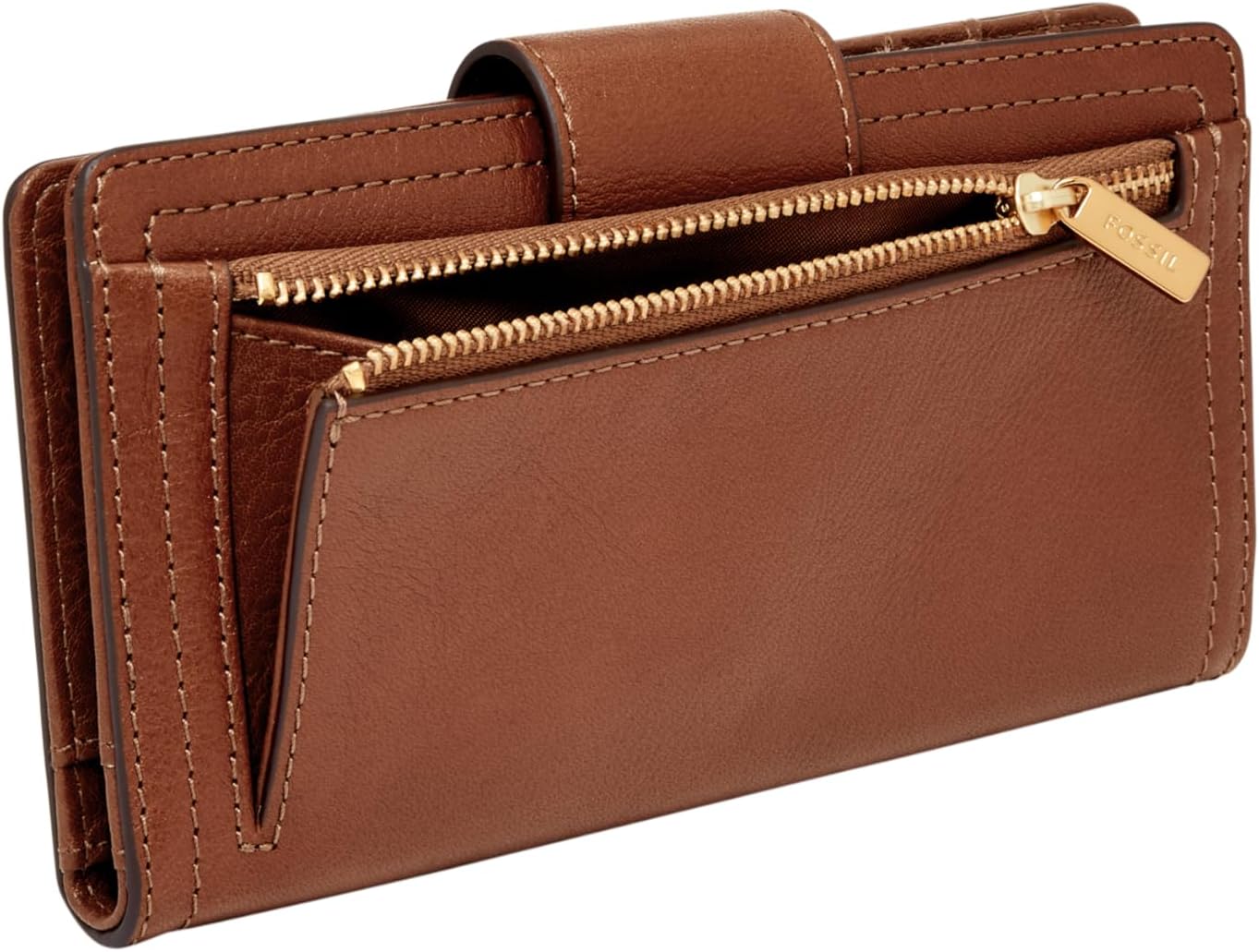 HOTFossil Women's Logan Leather Wallet RFID Blocking Tab Clutch