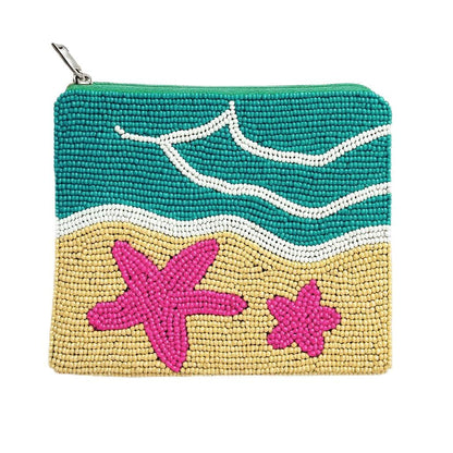 HOTBeaded Coin Purse Change Zipper Pouch Wallet Tacos & Tequila | Handmade Beadwork, Compact Organizer, Cash Holder, Card Storage, Makeup Pouch, Giftable Accessory, Everyday Carry