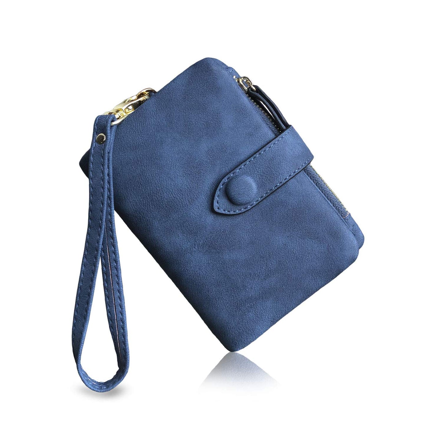 HOTPofeeXIO Womens Small Bifold Leather Wallets RFID Ladies Wristlet with Card Slots id Window Zipper Coin Purse | Small