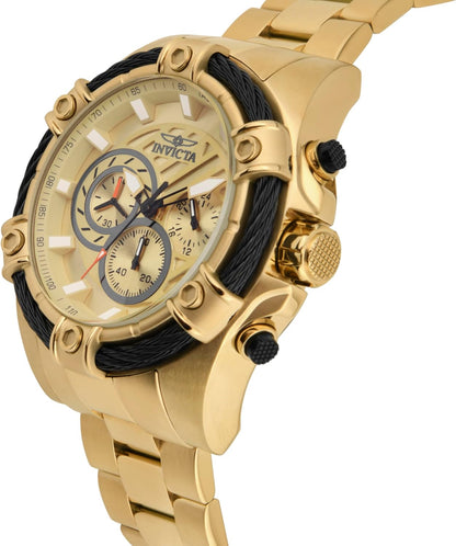 HOTInvicta 25515 Bolt Men 52mm Stainless Steel Gold Gold dial VD54 Quartz