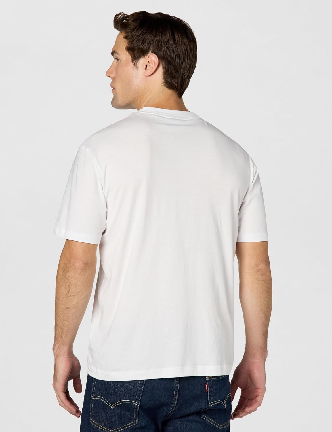 HOTHugo Men's Logo Stripe Cotton Crew Neck T-Shirt