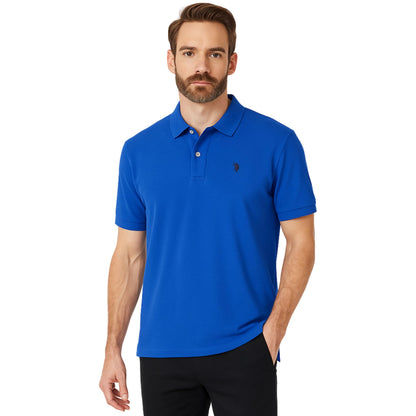 HOTU.S. Polo Assn. Men's Classic Polo Shirt, Two-Button Closure Pique Polo Shirt, Summer Fashion Golf Shirt | Two-Button Closure Pique Polo Shirt, Summer Fashion Golf Shirt