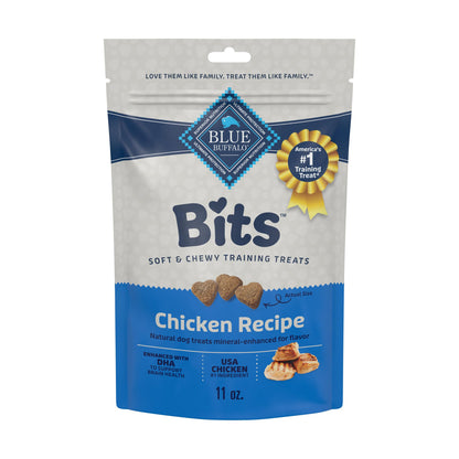 HOTBlue Buffalo Bits Chicken Soft & Chewy Dog Treats, Bite-Sized for Training, Made with Real Chicken & Enhanced with DHA, Heart-Shaped Dog Treats, Made in the USA with Natural Ingredients, 19 oz.