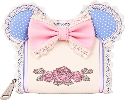 HOTLoungefly Disney Minnie Floral and Lace Ears Zip Around Wallet