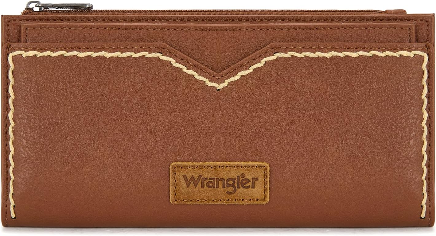 HOTMontana West Wrangler Women's Wallets Bifold RFID Blocking Wallets for Women Clutch Crdeit Card Holder with Zipper Coin Pockets