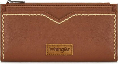 HOTMontana West Wrangler Women's Wallets Bifold RFID Blocking Wallets for Women Clutch Crdeit Card Holder with Zipper Coin Pockets