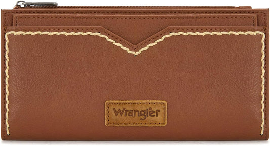 HOTMontana West Wrangler Women's Wallets Bifold RFID Blocking Wallets for Women Clutch Crdeit Card Holder with Zipper Coin Pockets