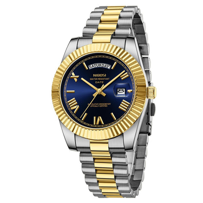 HOTNIBOSI Men Watches Analog Quartz Stainless Steel Rose Gold Silver Watches for Men Waterproof Business Classic Desiger Wrist Watch with Day Date