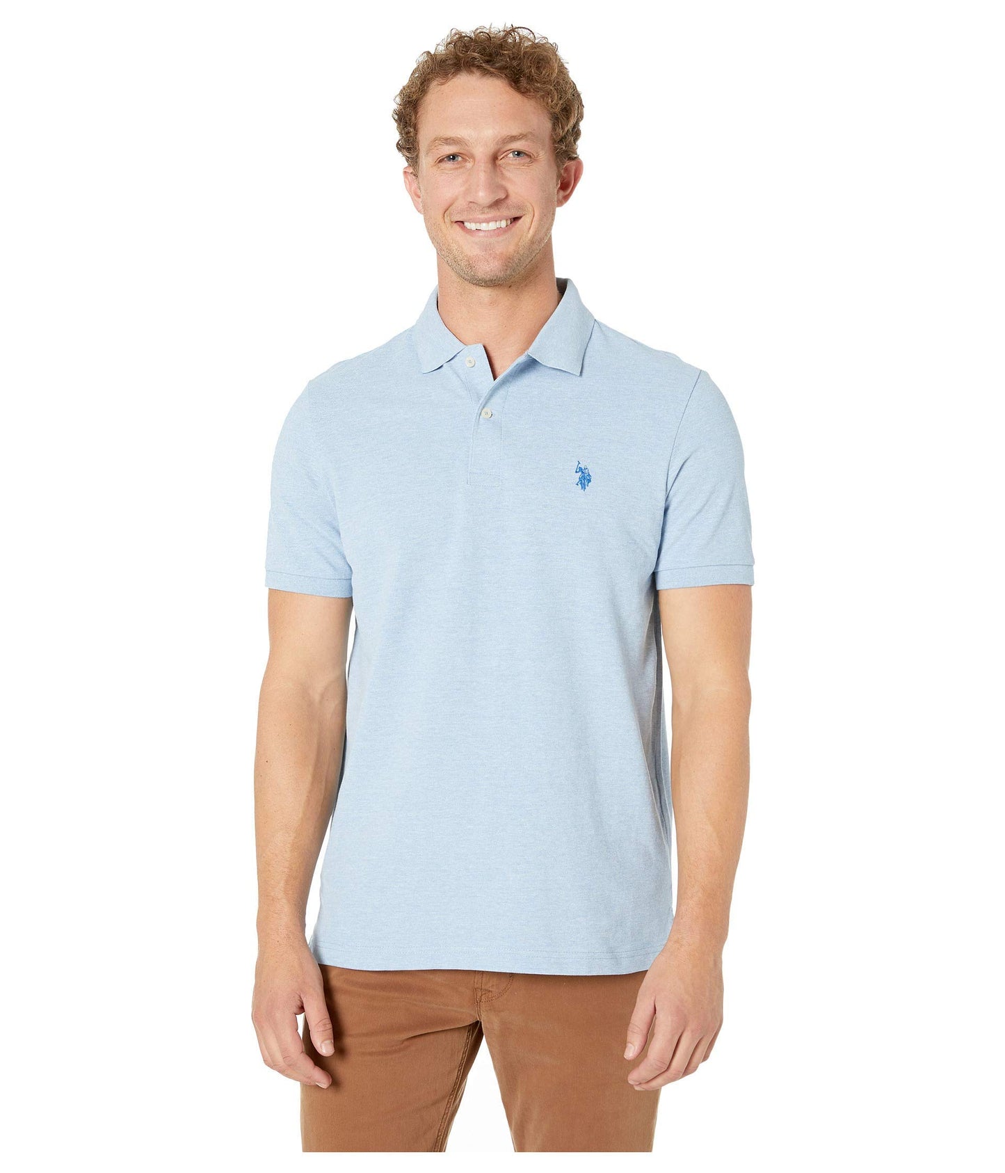 HOTU.S. Polo Assn. Men's Classic Polo Shirt, Two-Button Closure Pique Polo Shirt, Summer Fashion Golf Shirt | Two-Button Closure Pique Polo Shirt, Summer Fashion Golf Shirt