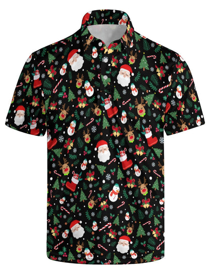 HOTGolf Polo Shirts for Men Funny Print Quick Dry Short Sleeve Performance Golf Shirts Moisture Wicking Polo Shirts