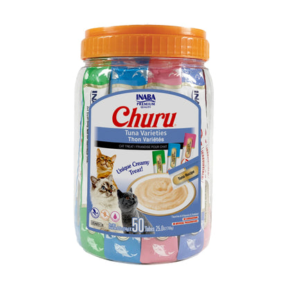 HOTINABA Churu Cat Treats, Lickable, Squeezable Creamy Purée Cat Treat with Green Tea Extract & Taurine, 0.5 Ounces Each Tube, 60 Tubes, Chicken Variety Box