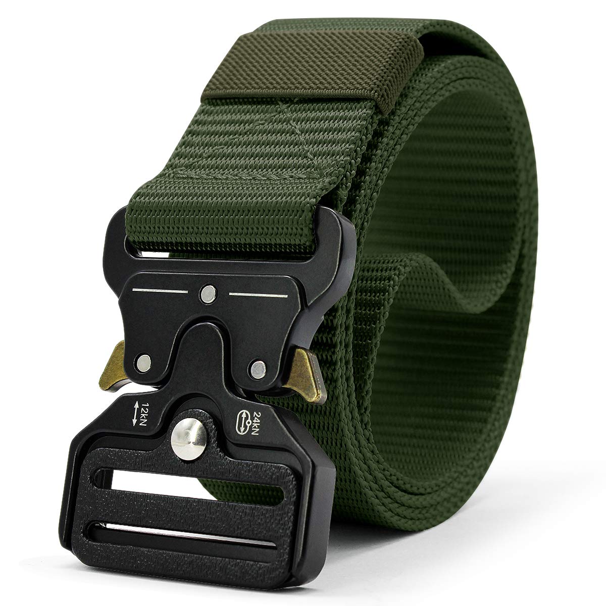 HOTDOOPAI Tactical Belt for Men, Military Nylon Web with Heavy Duty Quick Release Metal Buckle, 1.5'' Wide - Ideal for Work,