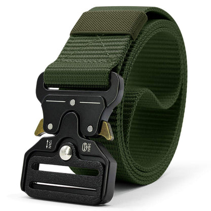 HOTDOOPAI Tactical Belt for Men, Military Nylon Web with Heavy Duty Quick Release Metal Buckle, 1.5'' Wide - Ideal for Work,