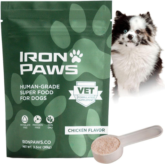 HOTHuman-Grade Superfood For Dogs, Premium Greens Powder Supplement For Dental Health, Longevity, Hip & Joint, Gut Health, Allergies, Immune Support, Skin & Coat - 3.5 oz Nutrient Dense Formula