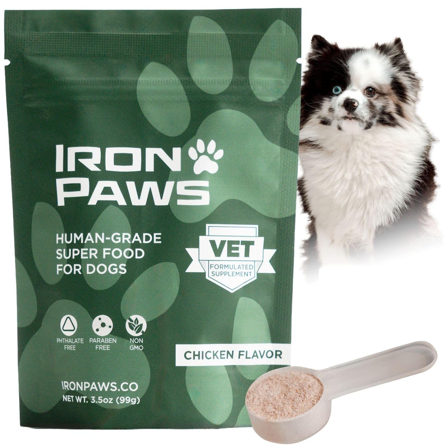 HOTHuman-Grade Superfood For Dogs, Premium Greens Powder Supplement For Dental Health, Longevity, Hip & Joint, Gut Health, Allergies, Immune Support, Skin & Coat - 3.5 oz Nutrient Dense Formula