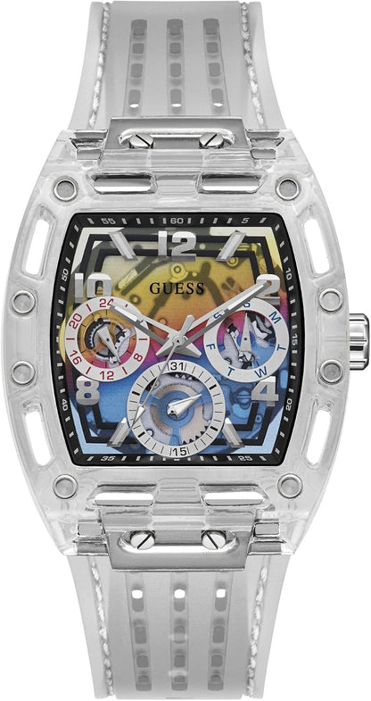 HOTGuess Men's GW0G Series| Analog Trend Watch| Polycarbonate Case| Silicone Bracelet | 50M Water Resistance
