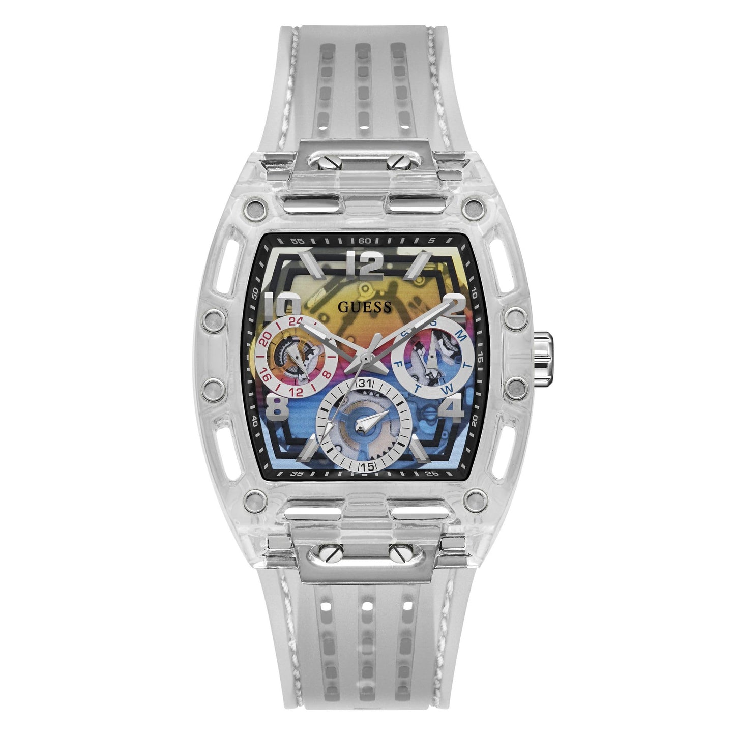 HOTGuess Men's GW0G Series| Analog Trend Watch| Polycarbonate Case| Silicone Bracelet | 50M Water Resistance