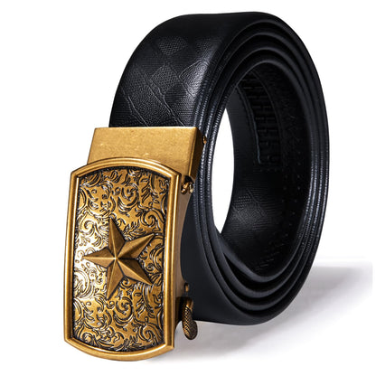HOTDubulle Designer Mens Belts, Sliding Automatic Buckle Ratchet Dress Belt TOP Genuine Leather Strap Gifts