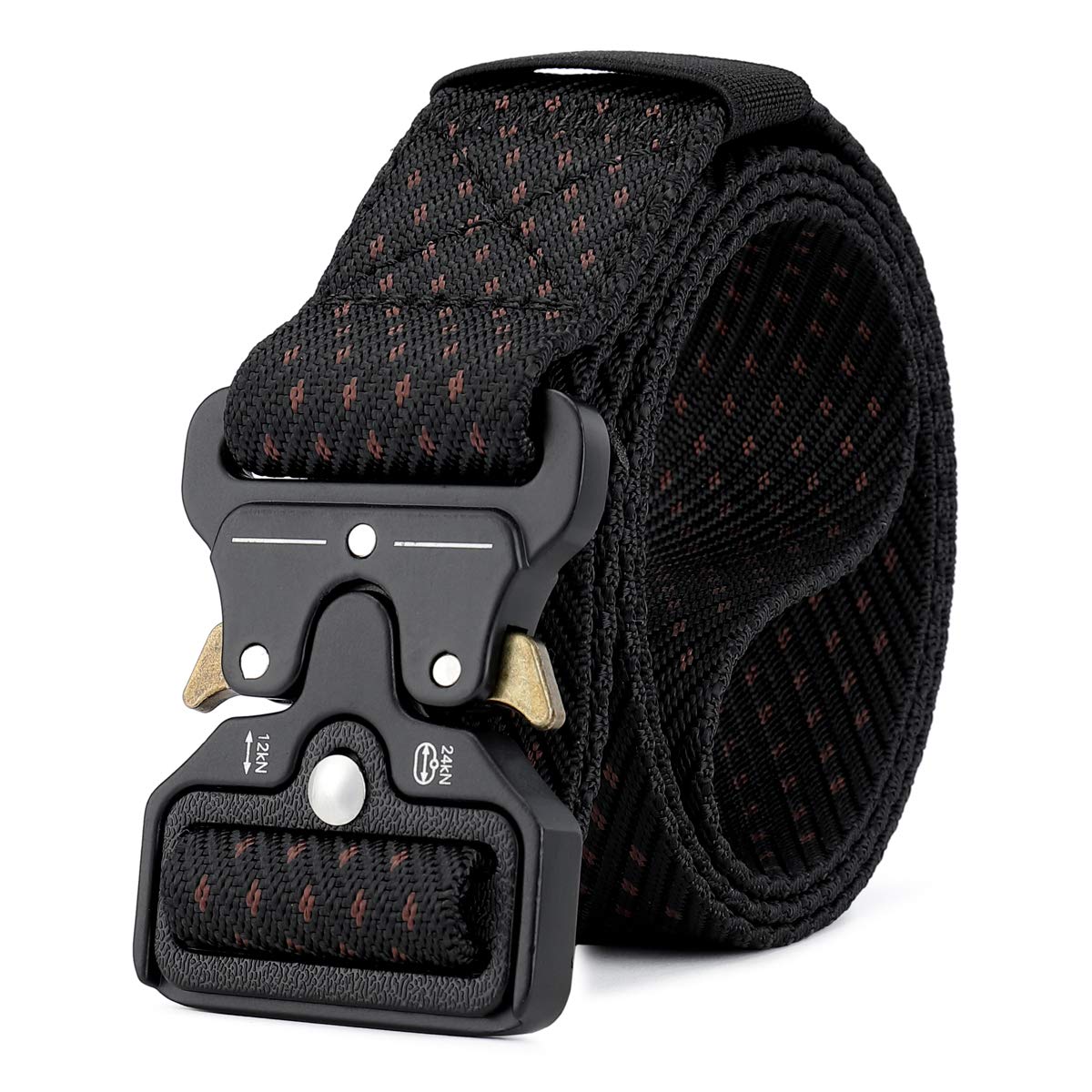 HOTMOZETO Tactical Belts for Men Military Style Work Hiking Riggers Web Gun Belt with Heavy Duty Quick Release Metal Buckle
