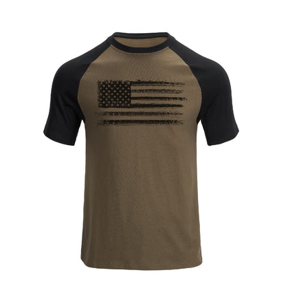HOTH HYFOL Men's Graphic T-Shirts USA Flag Cotton Short Sleeve American Patriotic Crewneck Casual Regular Tee Shirts
