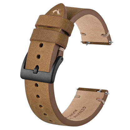 HOTBISONSTRAP Distressed Leather Watch Strap, Watch Replacement Bands for Men, Quick Release Spring Bars, Band Width 18mm 19mm 20mm 22mm 24mm