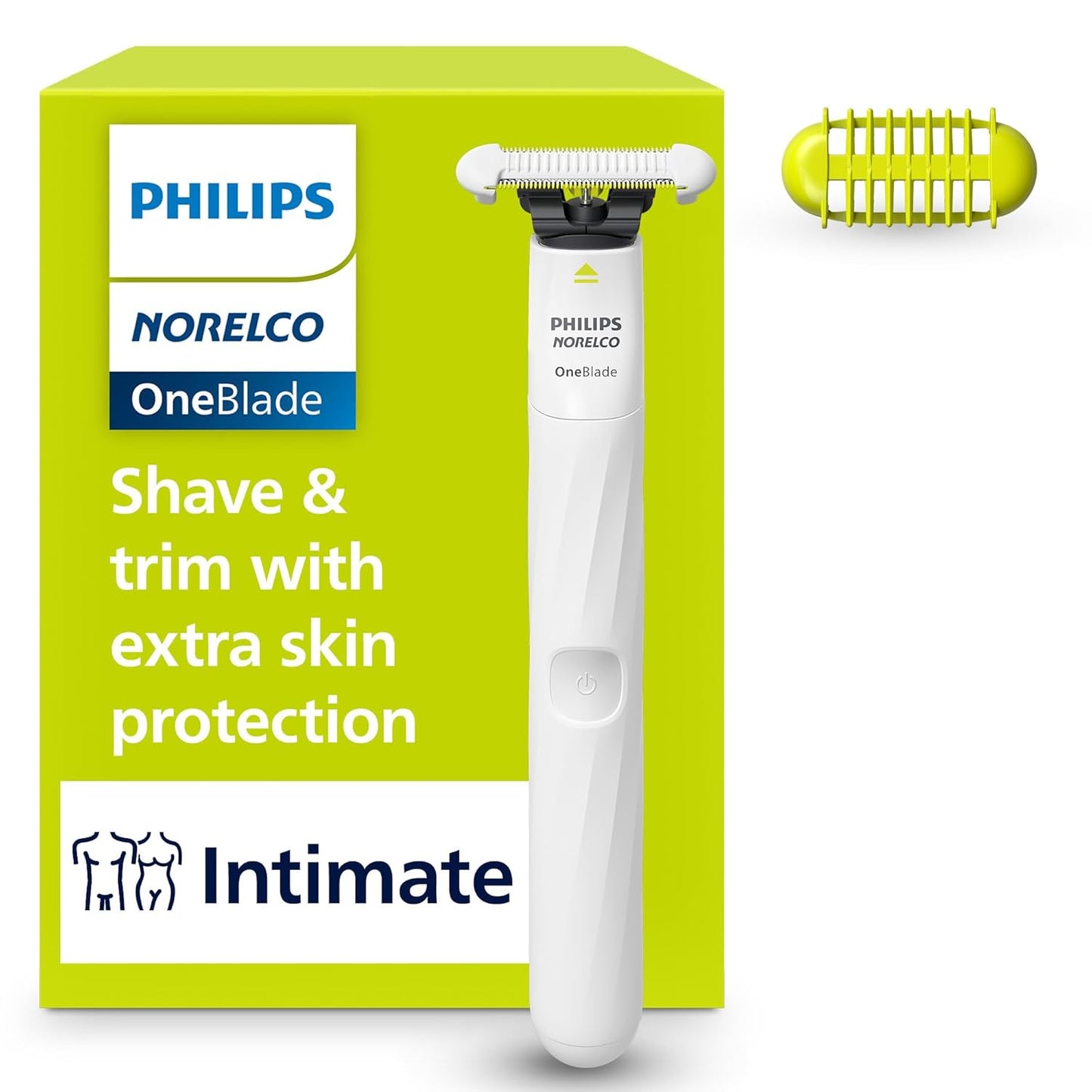 HOTPhilips Norelco OneBlade Intimate, Designed For Pubic Grooming, Trim & Shave With Extra Skin Protection, Model QP1924/70